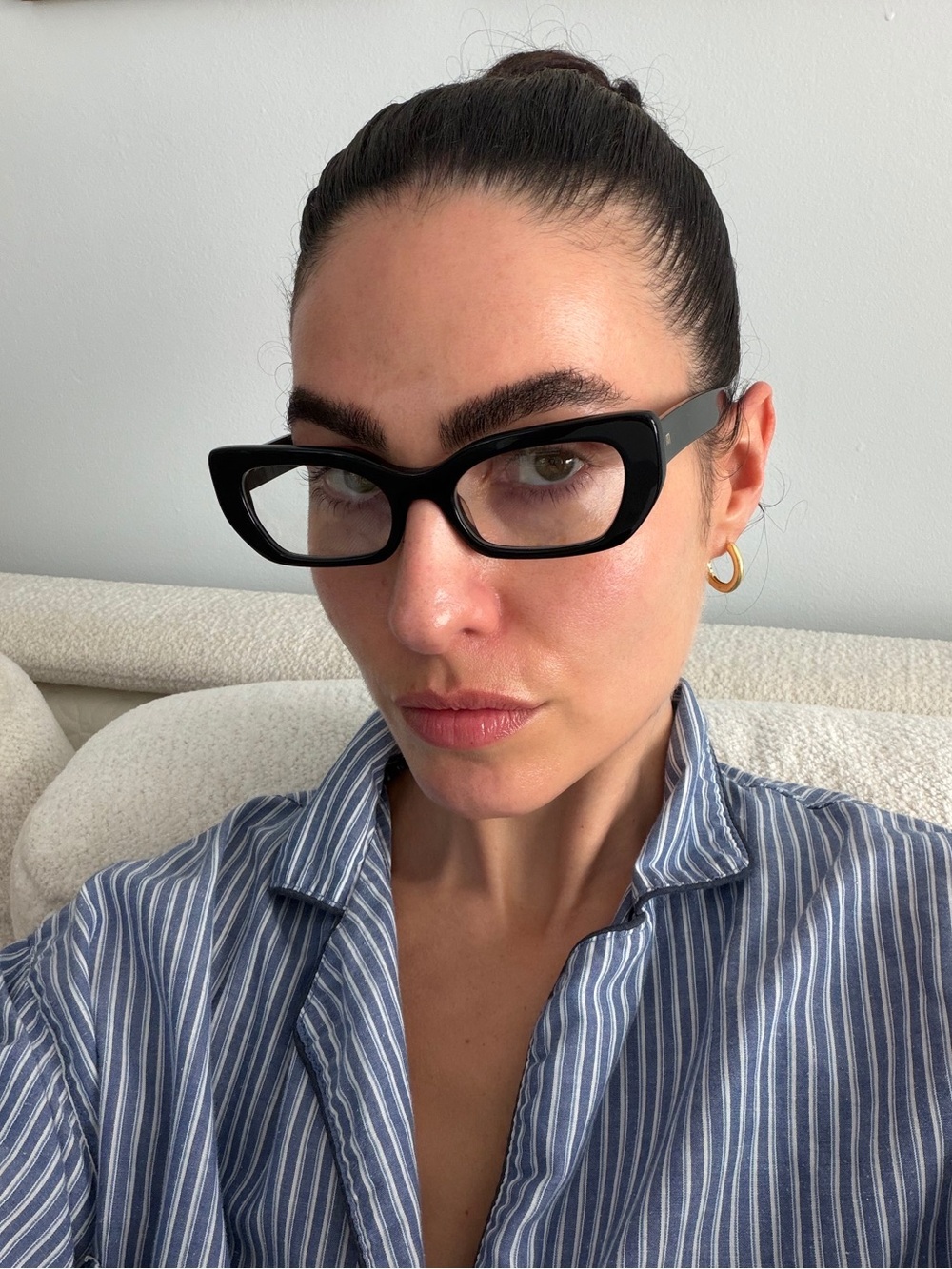 NWT Elisa Johnson "Cookie" Cat Eye Optical Lens Glasses in Gloss Black